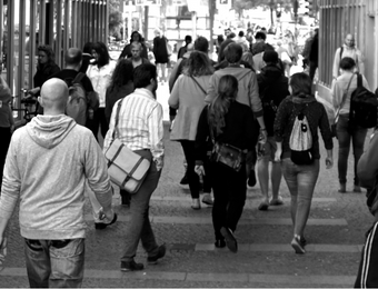 Crowd - black and white photo